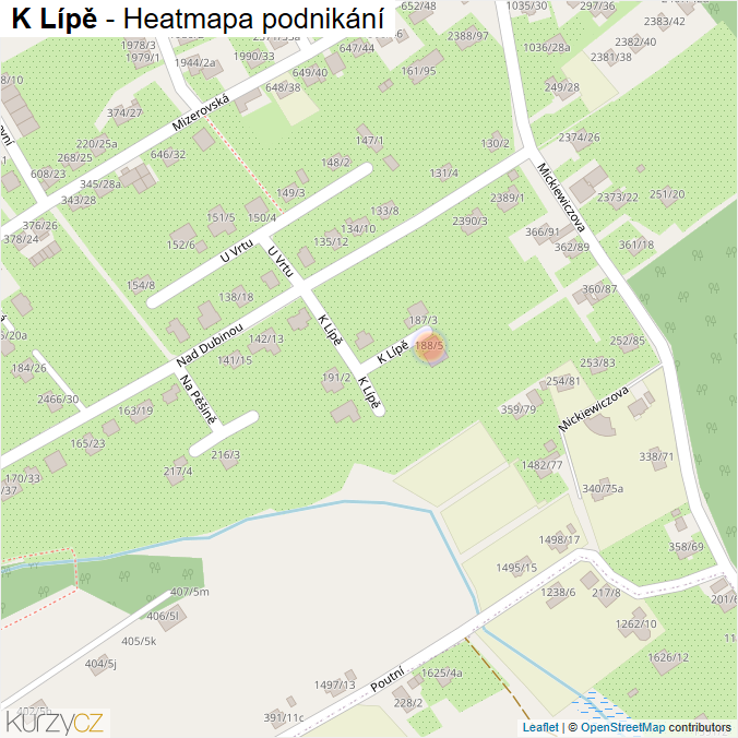 Mapa K Lípě - Firmy v ulici.