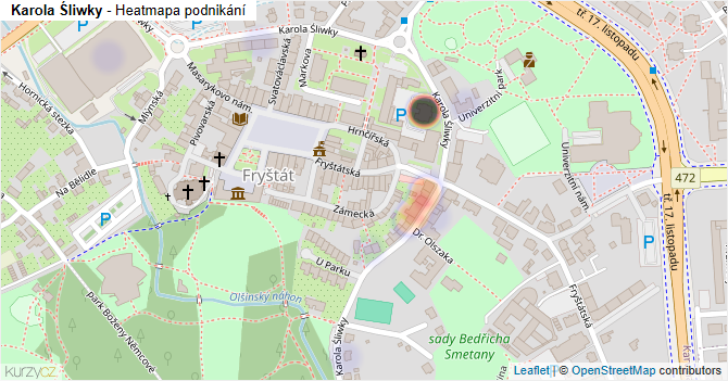 Karola Śliwky - mapa podnikání