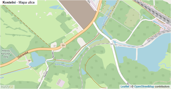 Kostelní - mapa ulice