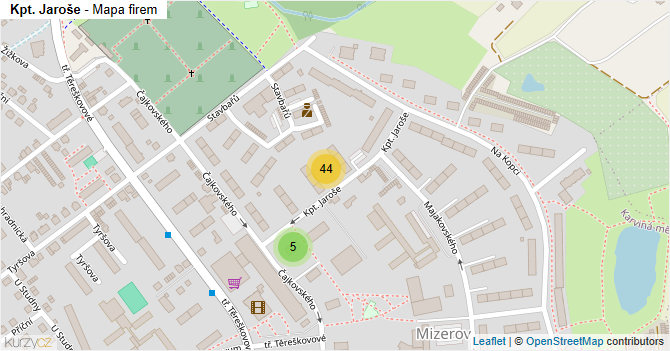 Kpt. Jaroše - mapa firem