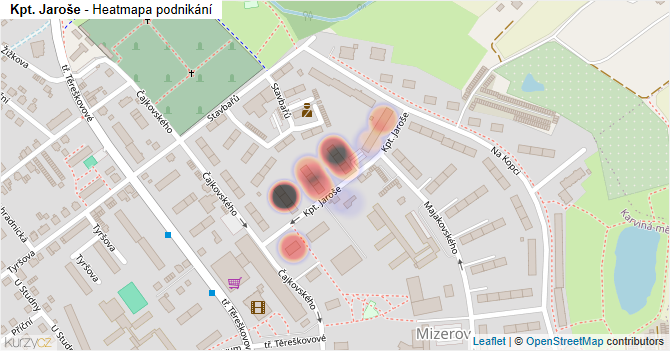 Kpt. Jaroše - mapa podnikání
