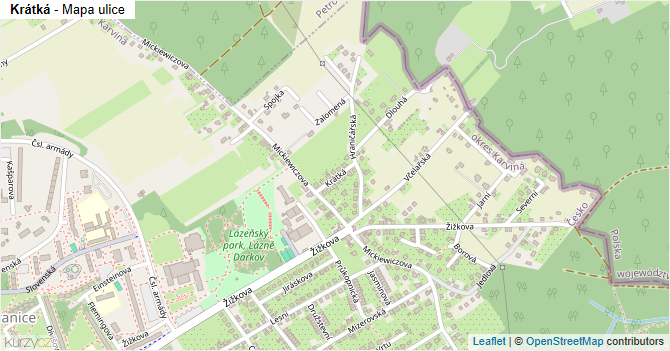 Krátká - mapa ulice
