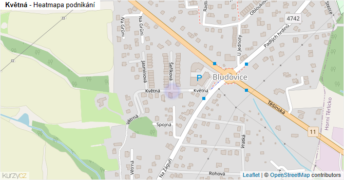 Květná - mapa podnikání