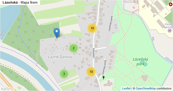 Lázeňská - mapa firem