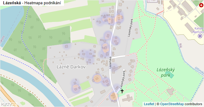 Lázeňská - mapa podnikání