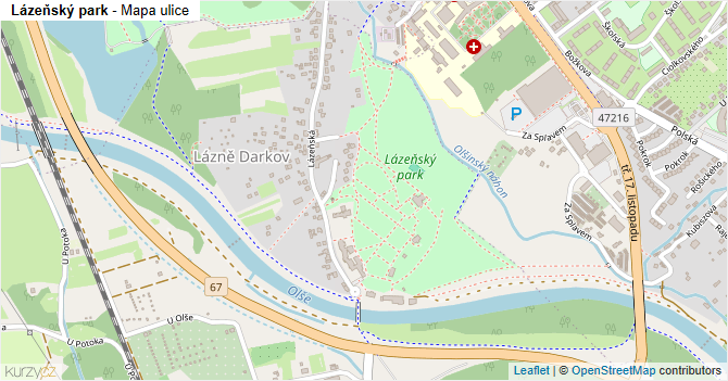 Lázeňský park - mapa ulice