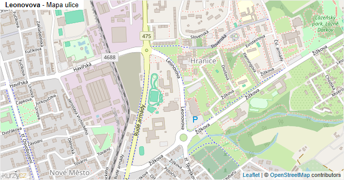 Leonovova - mapa ulice