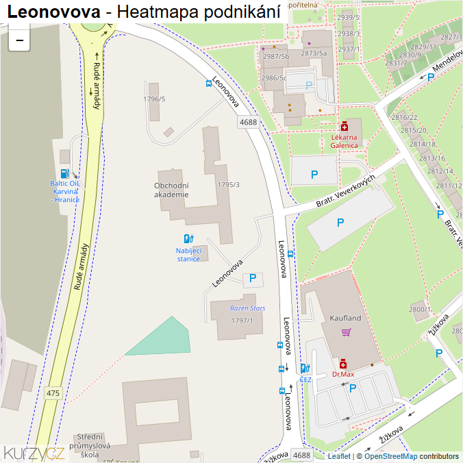 Mapa Leonovova - Firmy v ulici.