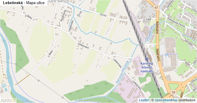 Lešetínská - mapa ulice