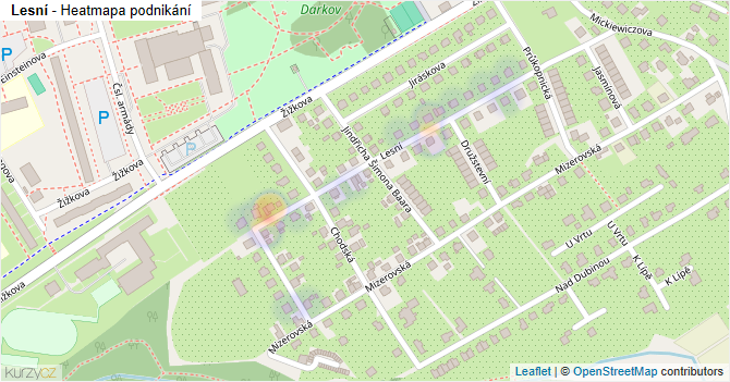 Lesní - mapa podnikání