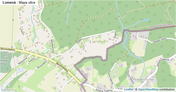 Lomená - mapa ulice