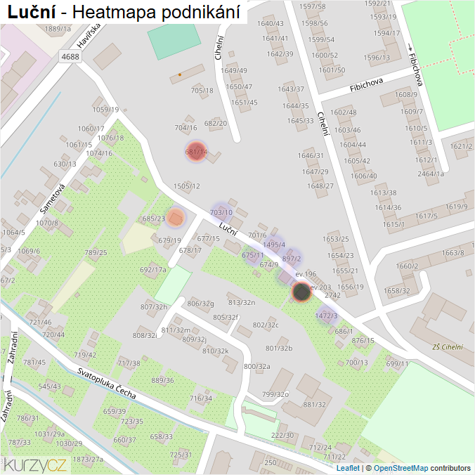 Mapa Luční - Firmy v ulici.