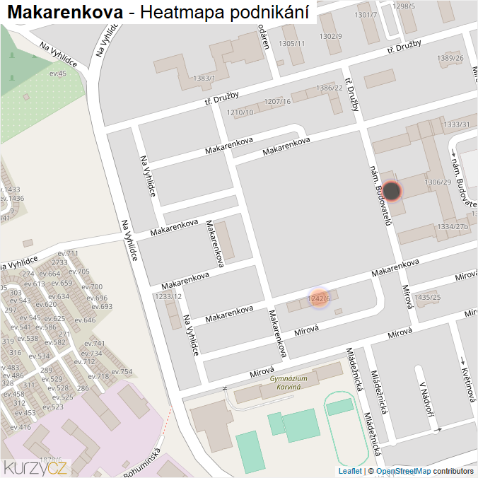 Mapa Makarenkova - Firmy v ulici.