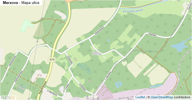 Marxova - mapa ulice