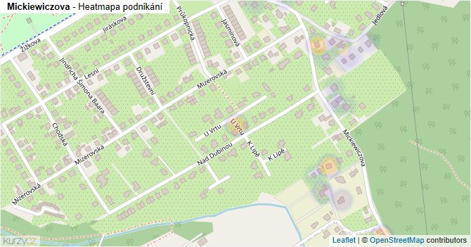 Mickiewiczova - mapa podnikání