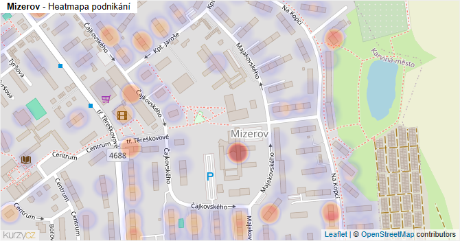 Mizerov - mapa podnikání