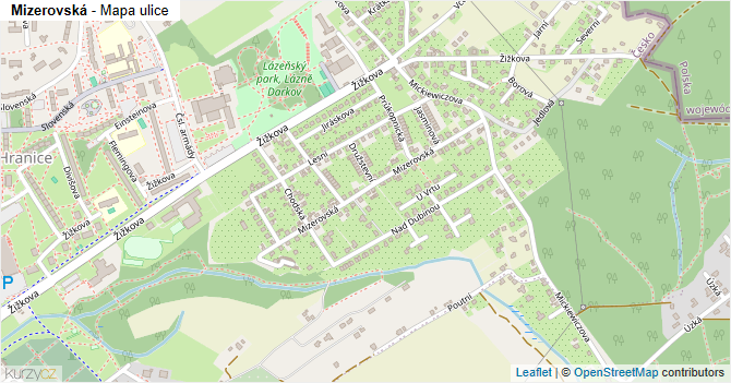 Mizerovská - mapa ulice