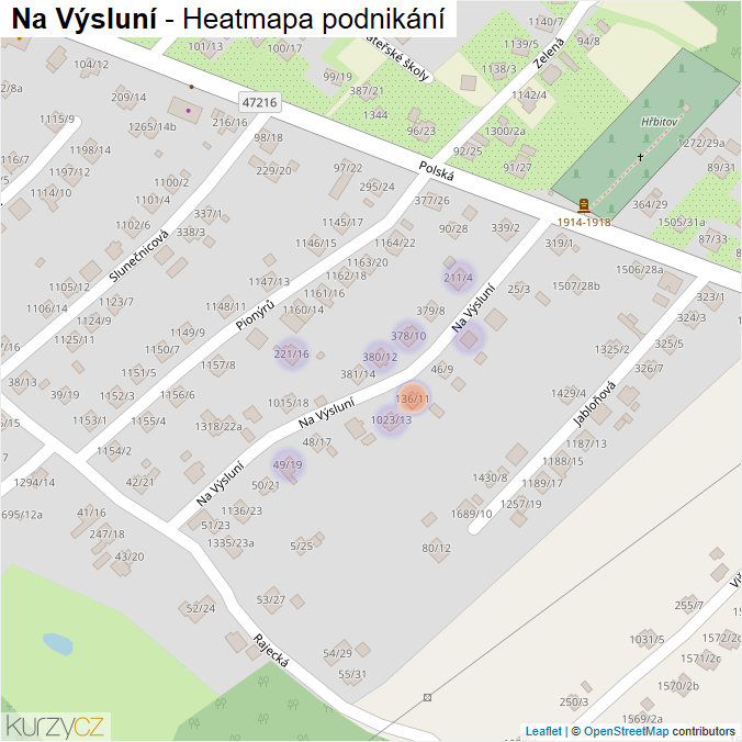 Mapa Na Výsluní - Firmy v ulici.