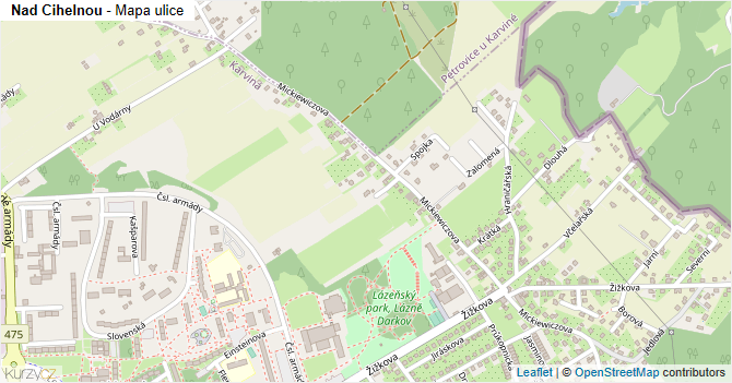 Nad Cihelnou - mapa ulice