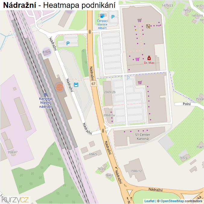 Mapa Nádražní - Firmy v ulici.