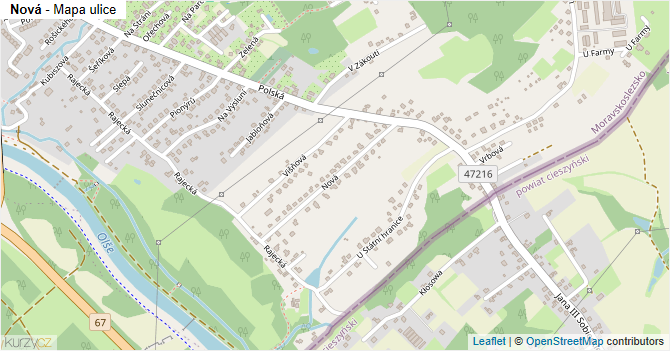 Nová - mapa ulice