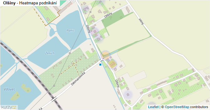 Olšiny - mapa podnikání