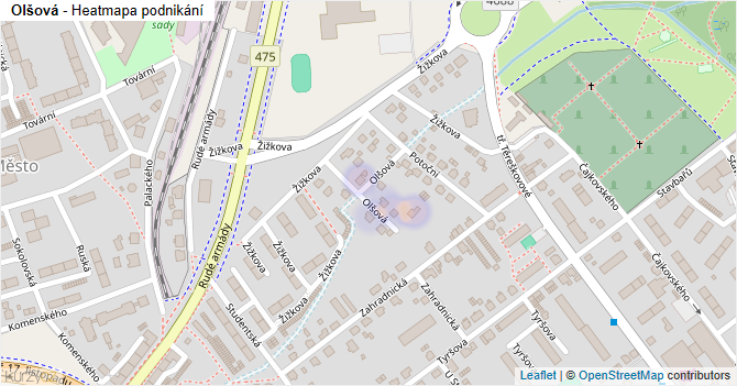 Olšová - mapa podnikání