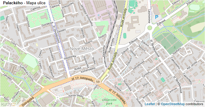 Palackého - mapa ulice