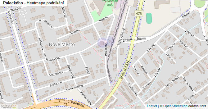 Palackého - mapa podnikání