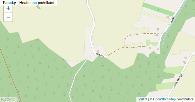 Paseky - mapa podnikání