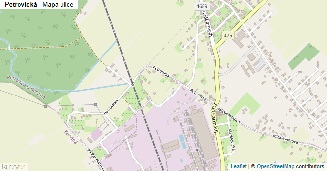 Petrovická - mapa ulice