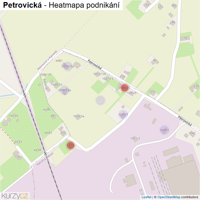 Mapa Petrovická - Firmy v ulici.