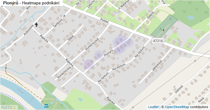 Pionýrů - mapa podnikání