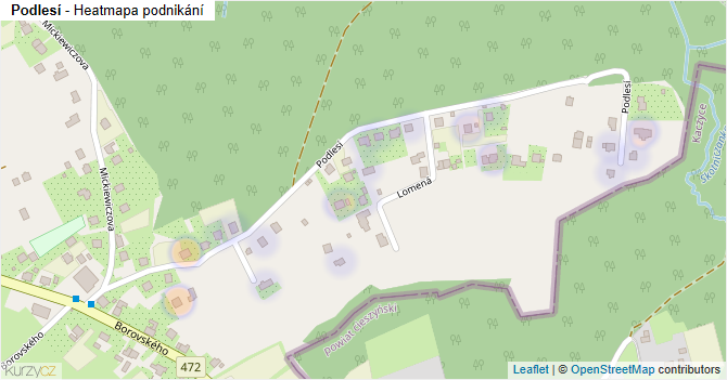 Podlesí - mapa podnikání