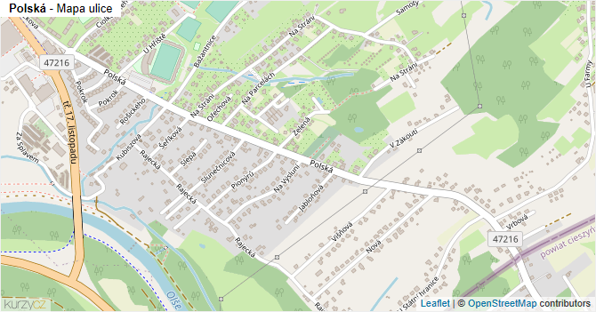 Polská - mapa ulice