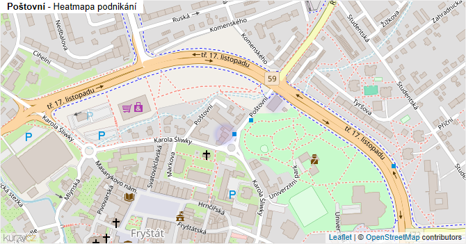 Poštovní - mapa podnikání