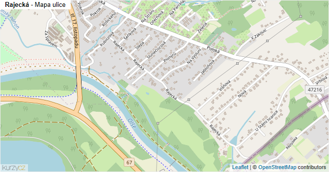 Rajecká - mapa ulice