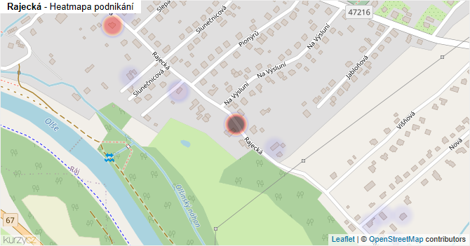 Rajecká - mapa podnikání