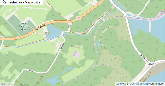Řemeslnická - mapa ulice