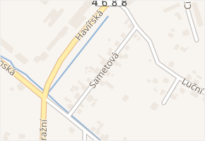 Sametová v obci Karviná - mapa ulice