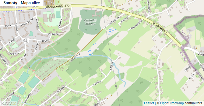 Samoty - mapa ulice