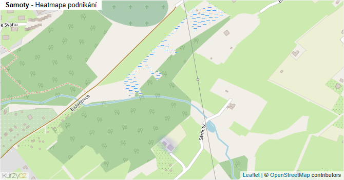 Samoty - mapa podnikání