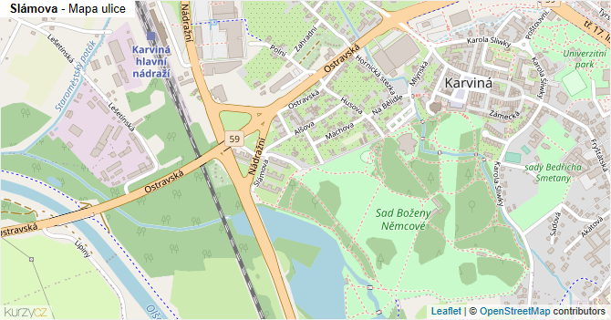 Slámova - mapa ulice