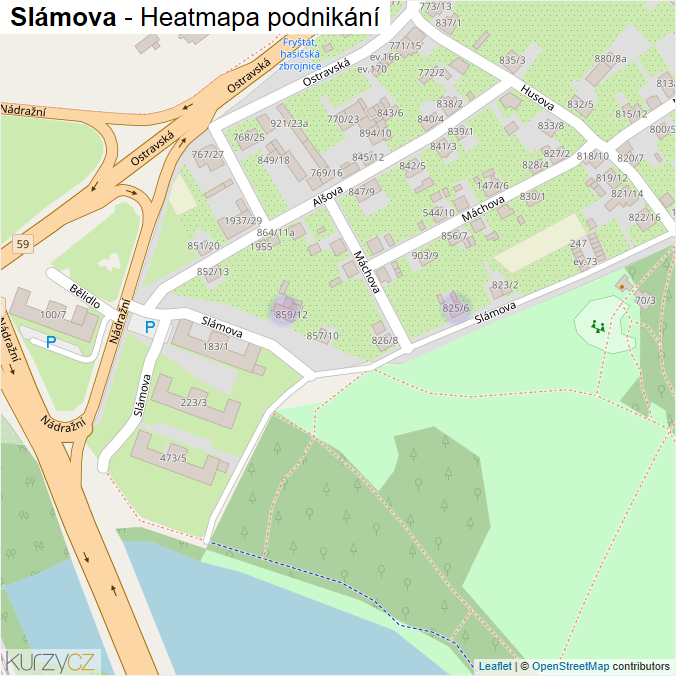Mapa Slámova - Firmy v ulici.