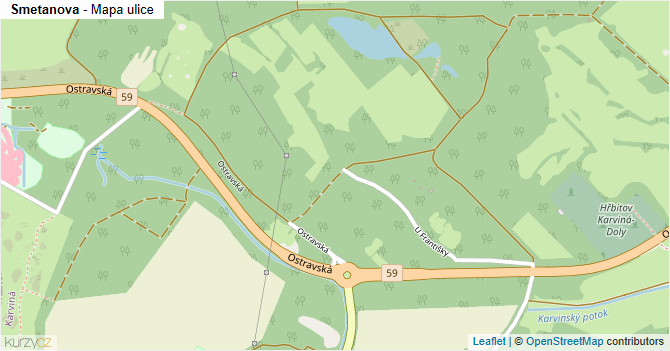 Smetanova - mapa ulice