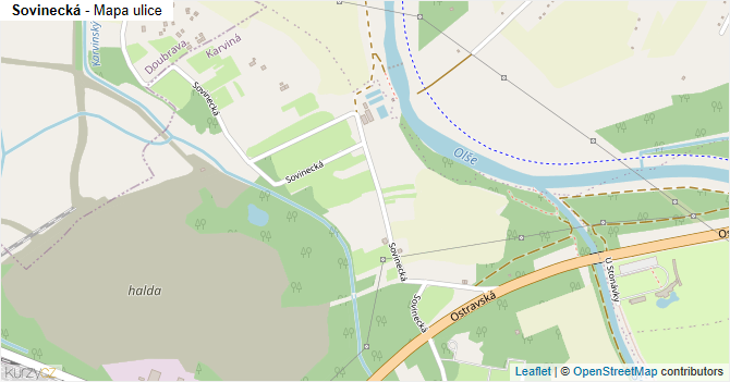 Sovinecká - mapa ulice