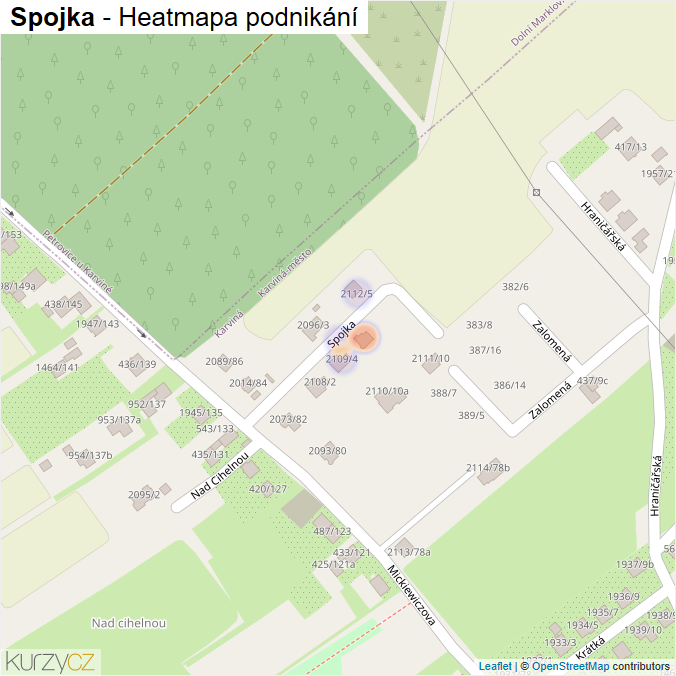 Mapa Spojka - Firmy v ulici.