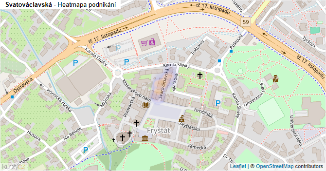 Svatováclavská - mapa podnikání