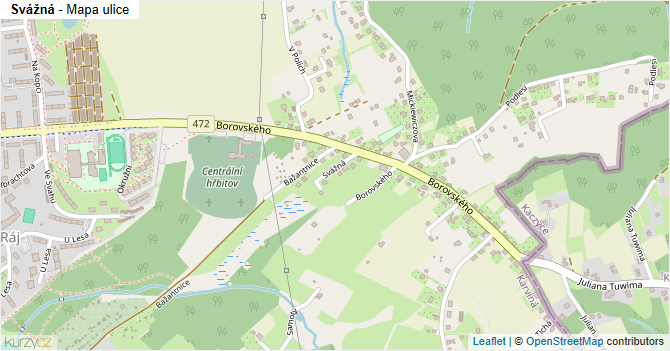 Svážná - mapa ulice