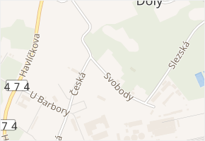 Svobody v obci Karviná - mapa ulice